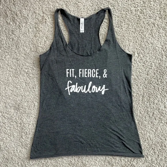 Tone It Up Retro Gray Racerback Tank Top, Small (XS-S) Fit Fierce & Fabulous TIU - Picture 1 of 4